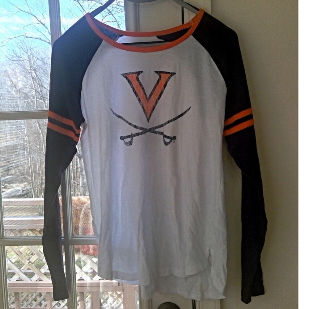 Russell Athletics Virginia Cavaliers 3-Tone LS Tee Women's M (8-10) Logo NCAA